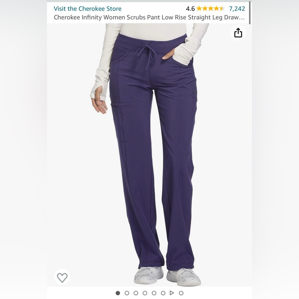 TALL Cherokee infinity grape purple scrub pants